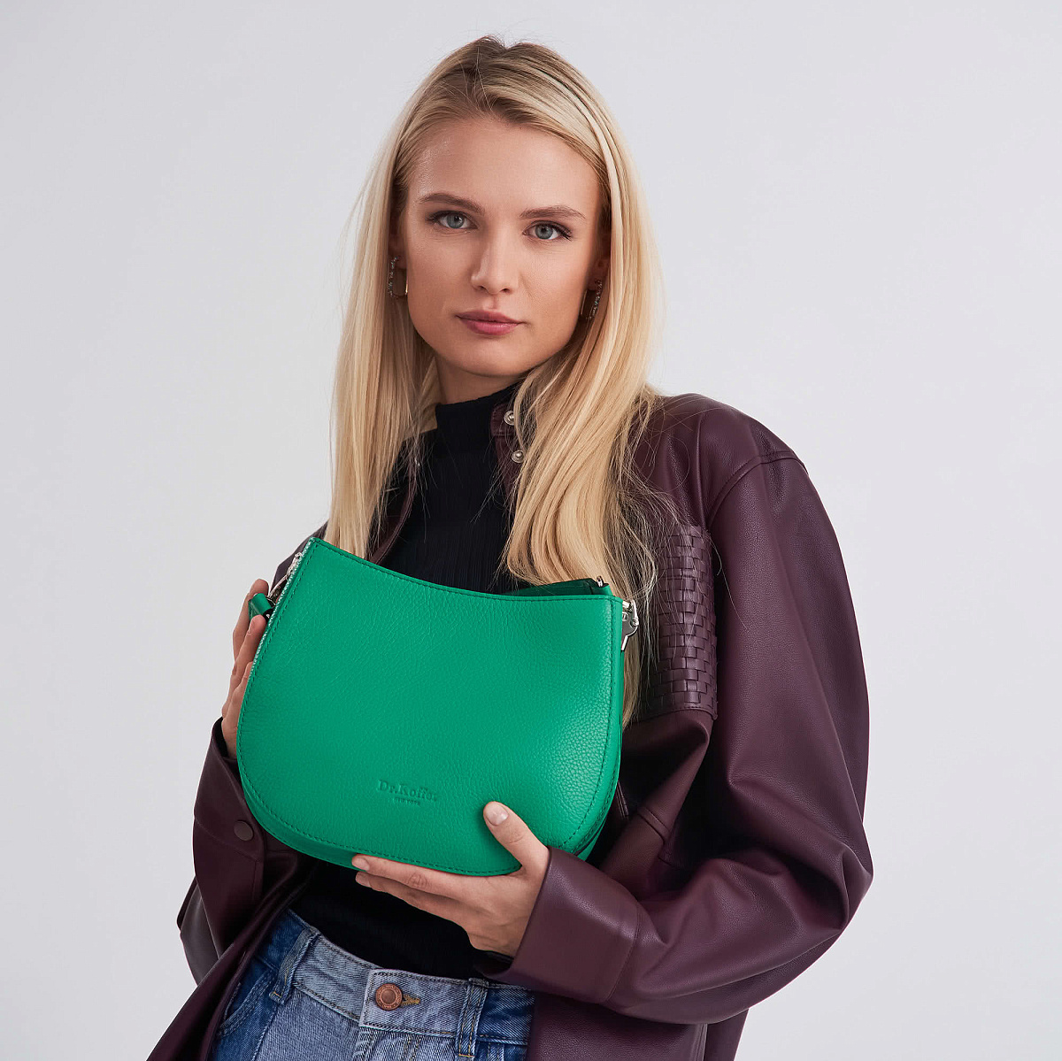 Женская сумка Dr. Koffer из натуральной кожи зеленая