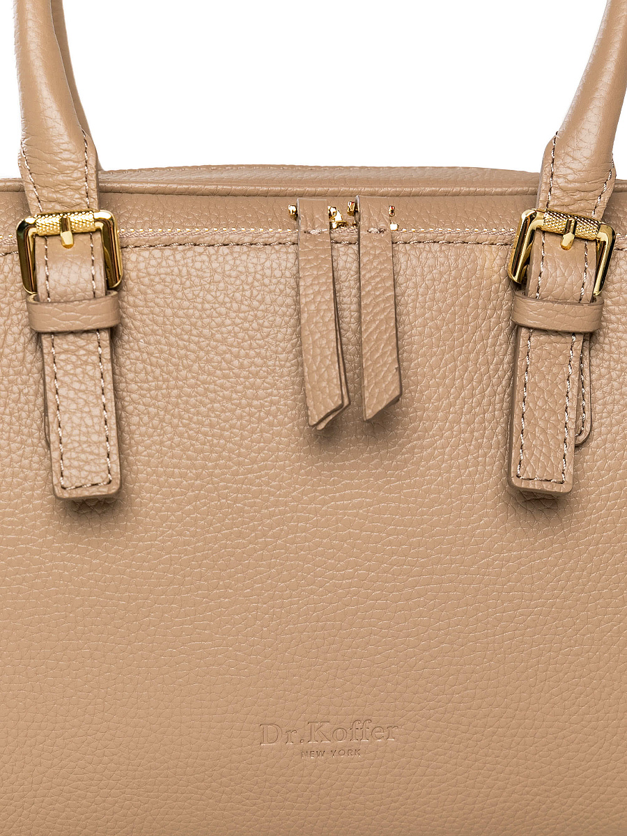 Женская сумка Dr. Koffer из натуральной кожи бежевая