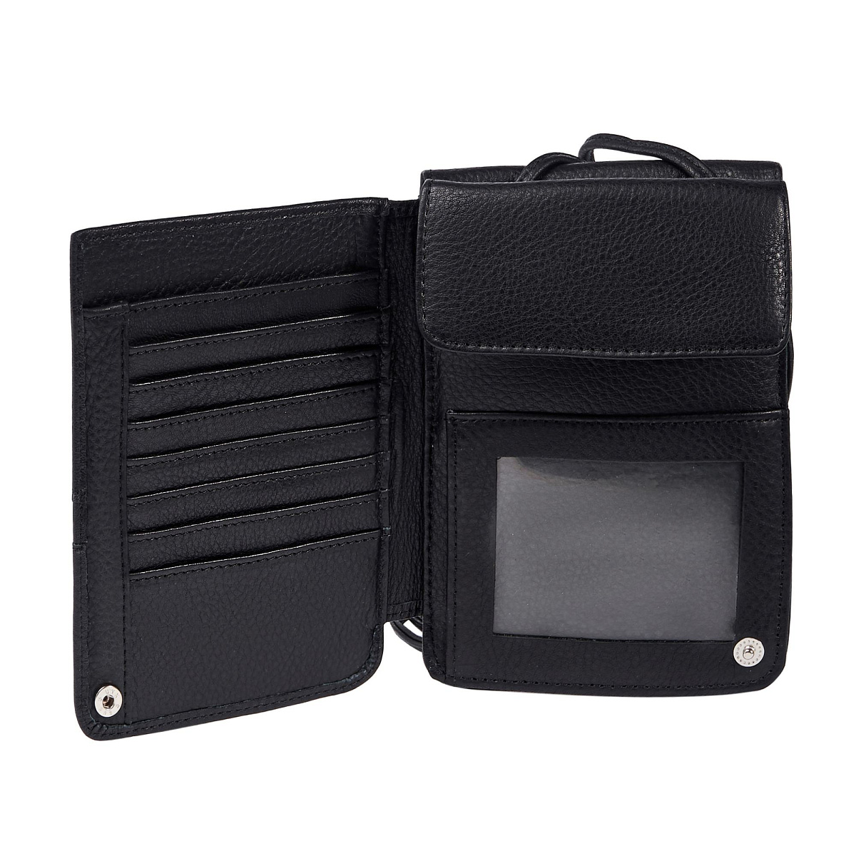 Прямоугольный нагрудный кошелек на длинной кожаной тесьме Dr.Koffer X216400-01-04