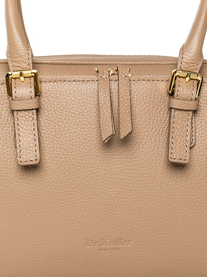 Женская сумка Dr. Koffer из натуральной кожи бежевая