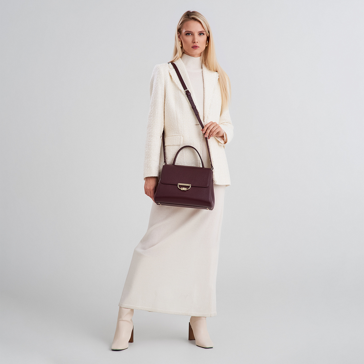 Женская сумка  Dr. Koffer из натуральной кожи бордовая