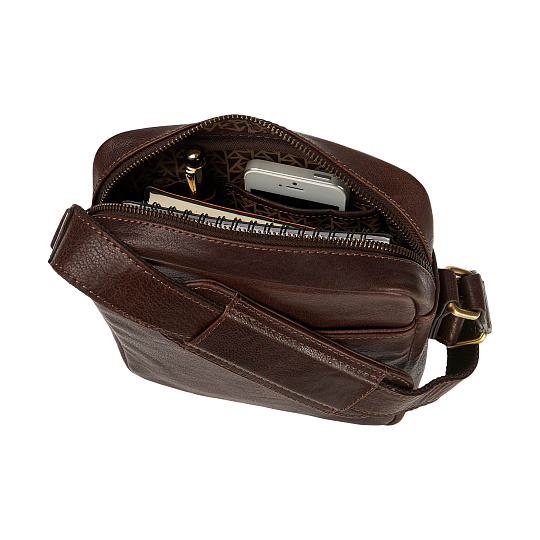 Сумка через плечо Dr.Koffer из натуральной кожи коричневая