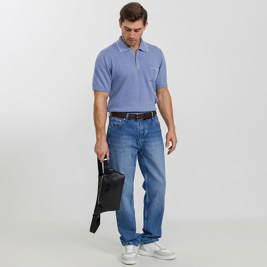 Сумка на пояс Dr. Koffer из натуральной кожи черная