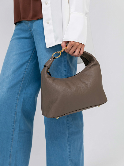 Женская сумка Dr.Koffer из натуральной кожи светло-бежевая