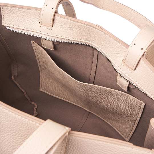 Женская сумка Dr. Koffer из натуральной кожи бежевая