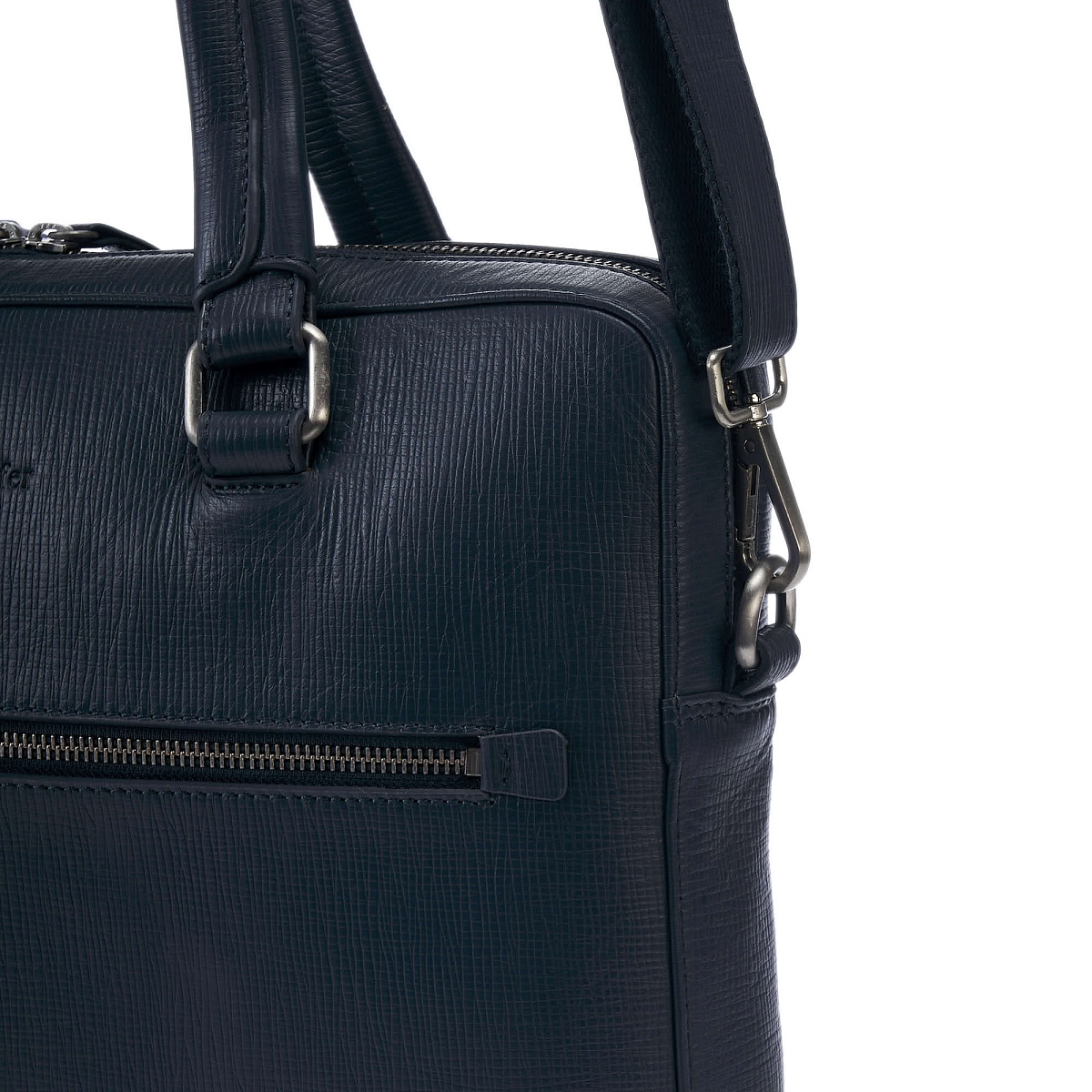 Деловая сумка Dr.Koffer из натуральной кожи синяя