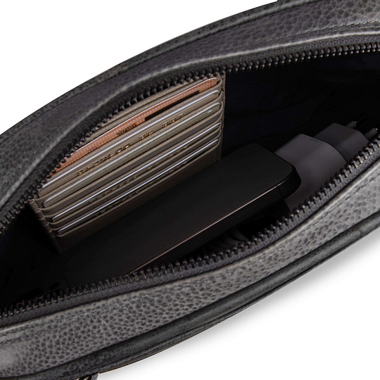 Сумка через плечо Dr.Koffer из натуральной кожи серая