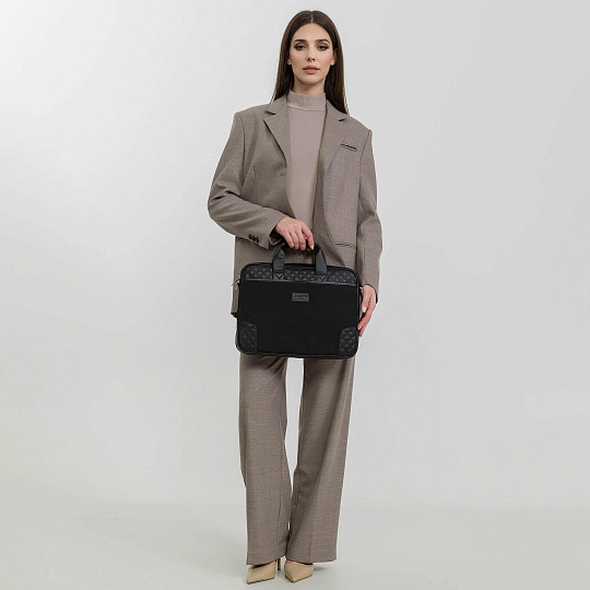 Деловая сумка Dr.Koffer из нейлона и натуральной кожи