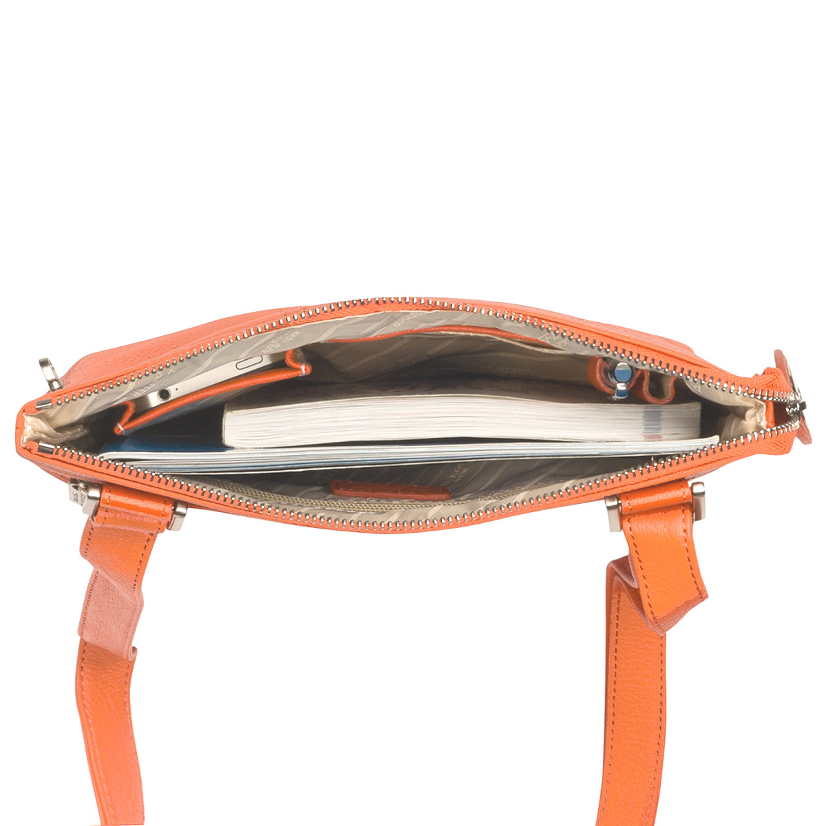 Сумка через плечо Dr.Koffer из натуральной кожи оранжевая