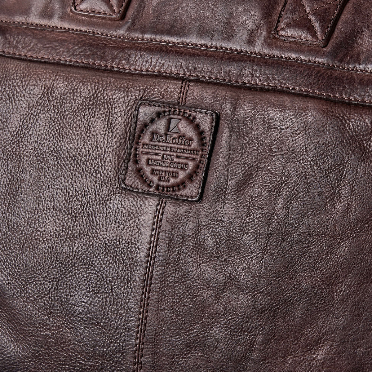 Деловая сумка Dr.Koffer из натуральной кожи темно-коричневая