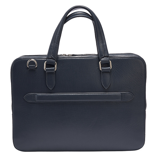Деловая сумка Dr.Koffer из натуральной кожи синяя
