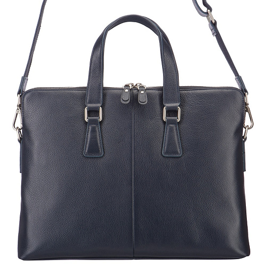 Деловая сумка Dr.Koffer из натуральной кожи синяя