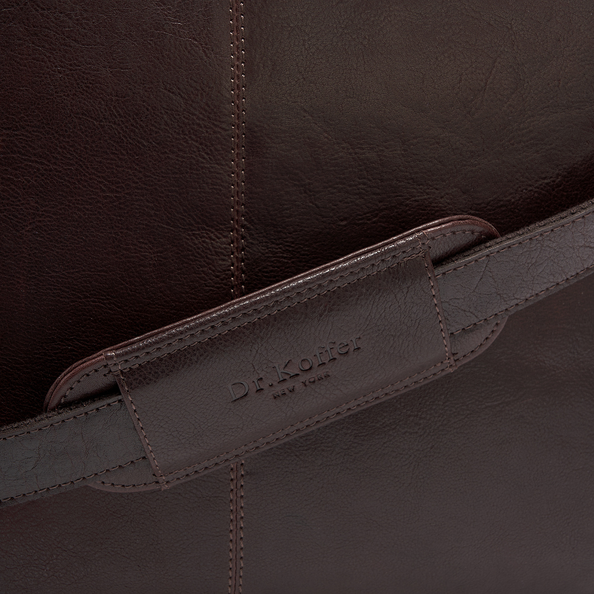 Портфель Dr.Koffer из натуральной кожи темно-коричневый