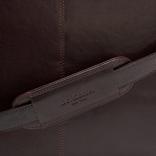 Портфель Dr.Koffer из натуральной кожи темно-коричневый