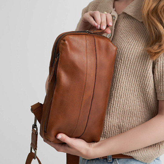 Рюкзак Dr.Koffer из натуральной кожи светло-коричневый