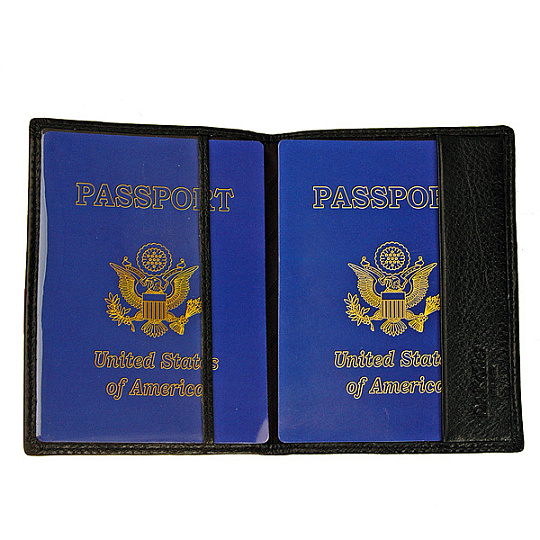 Обложка для паспорта из черной кожи Dr.Koffer X510130-02-04A