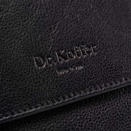 Сумка барсетка из натуральной кожи Dr. Koffer черная
