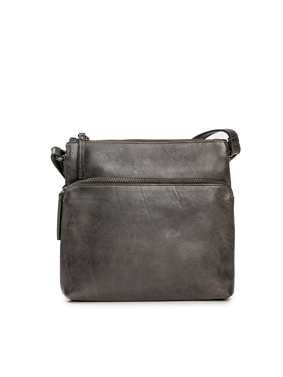 Сумка через плечо Dr.Koffer из натуральной кожи серая