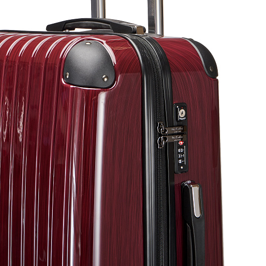 Чемодан на колесах M Dr.Koffer АБС (abs) пластик бордовый