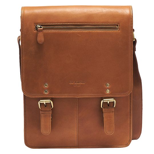 Сумка через плечо Dr.Koffer из натуральной кожи коричневая