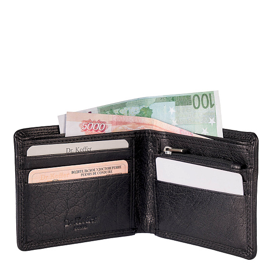 Портмоне Dr.Koffer из натуральной кожи черное