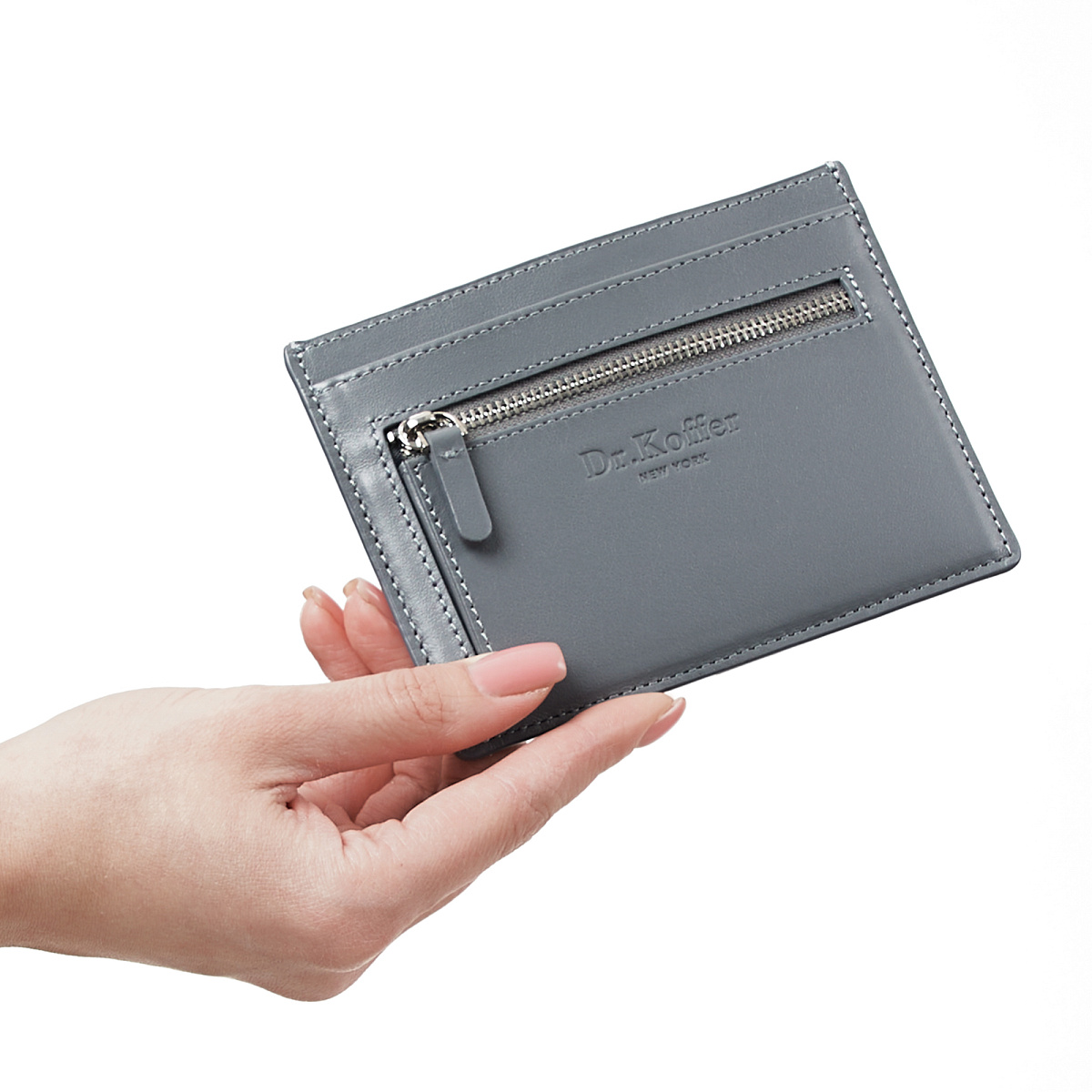 Кошелек Dr.Koffer из натуральной кожи серый