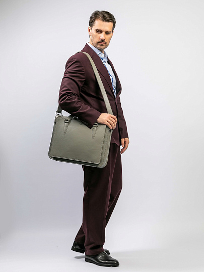 Женская сумка Dr.Koffer из натуральной кожи серая