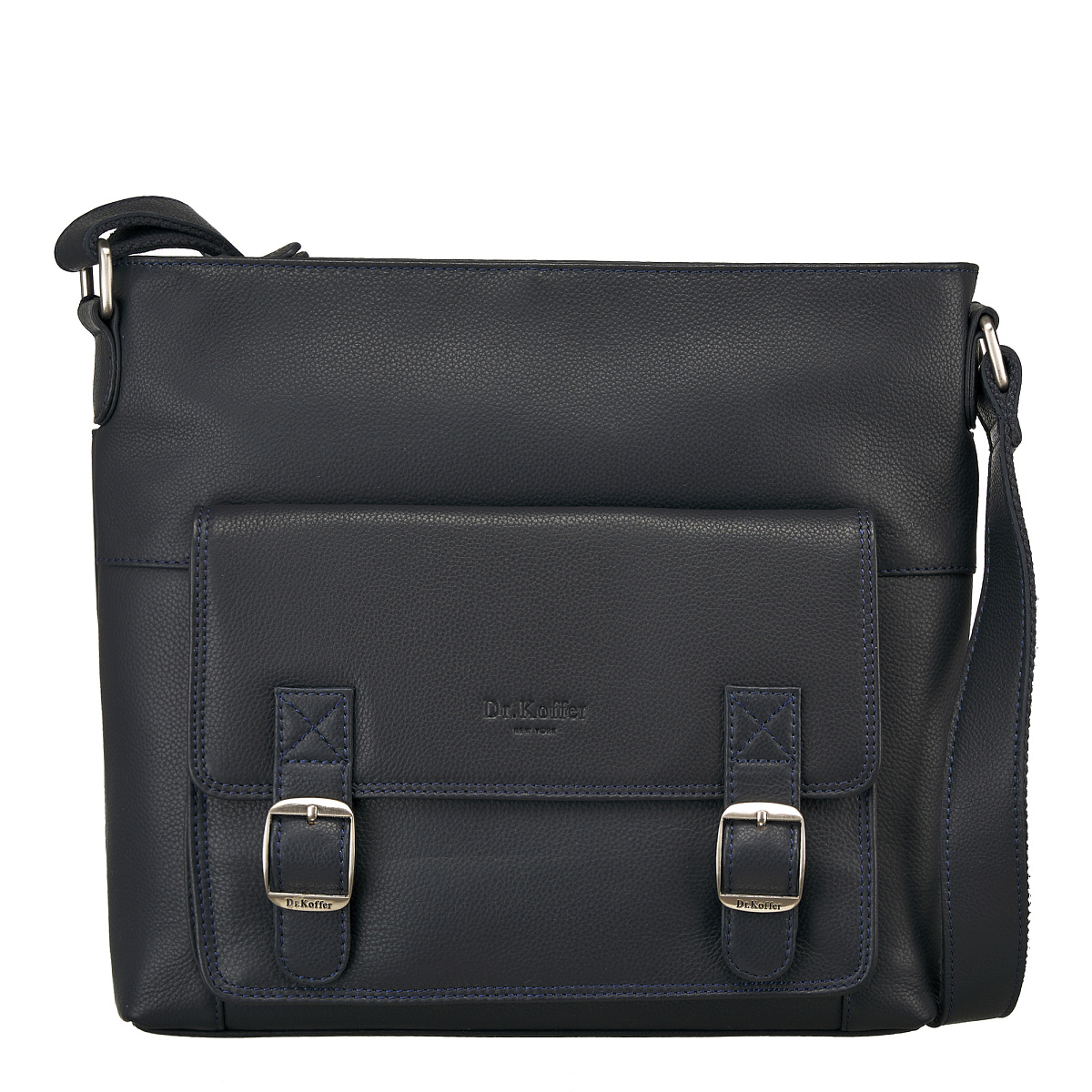 Сумка через плечо Dr.Koffer из натуральной кожи синяя