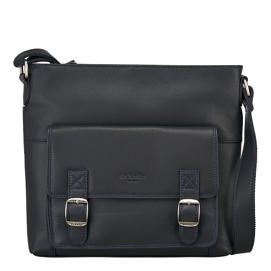 Сумка через плечо Dr.Koffer из натуральной кожи синяя