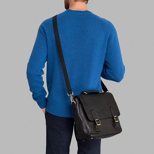 Портфель Dr.Koffer из натуральной кожи черный