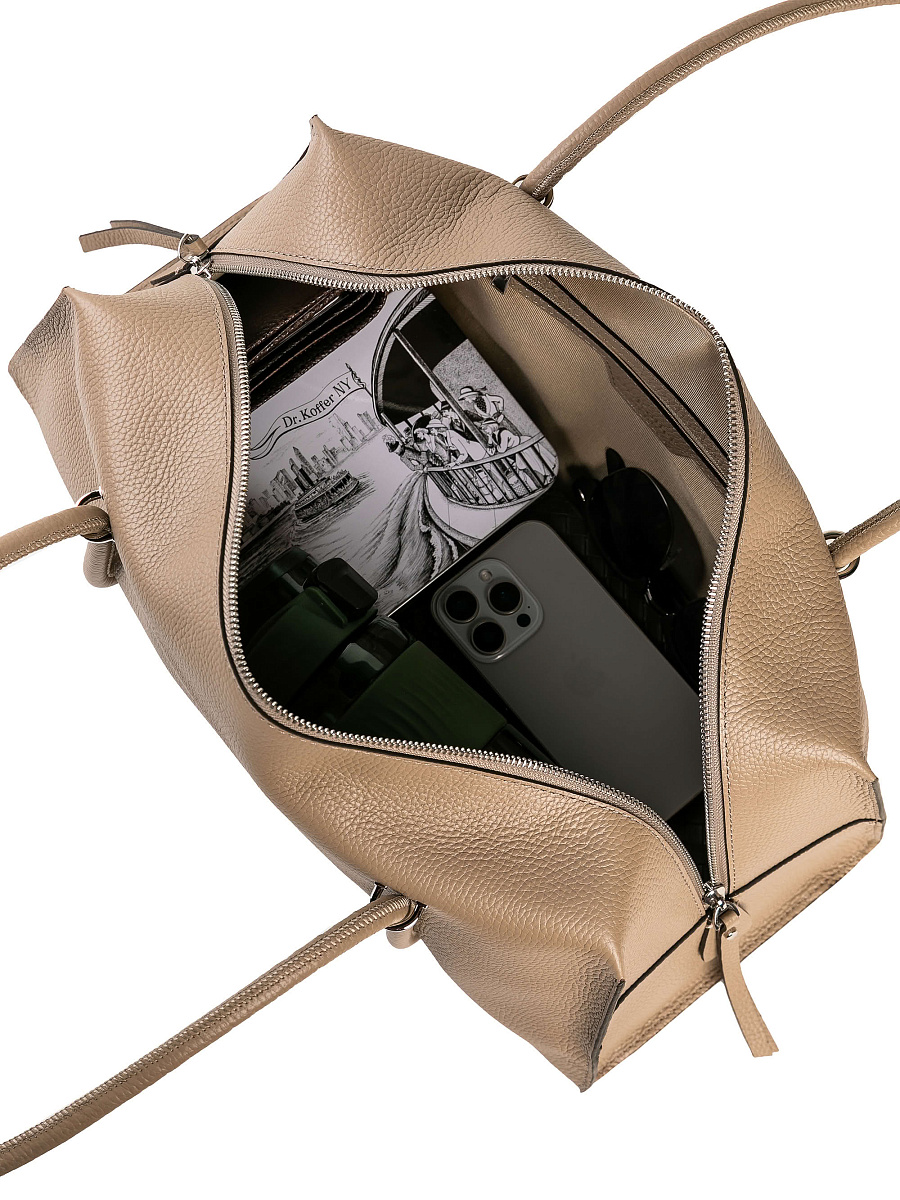 Женская сумка Dr. Koffer из натуральной кожи бежевая