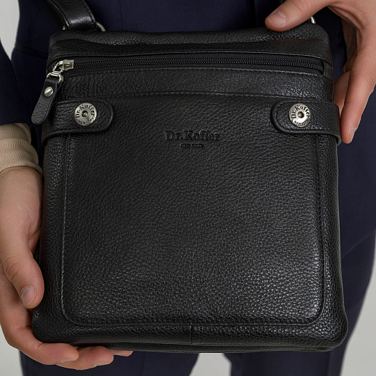 Сумка через плечо Dr.Koffer из натуральной кожи черная
