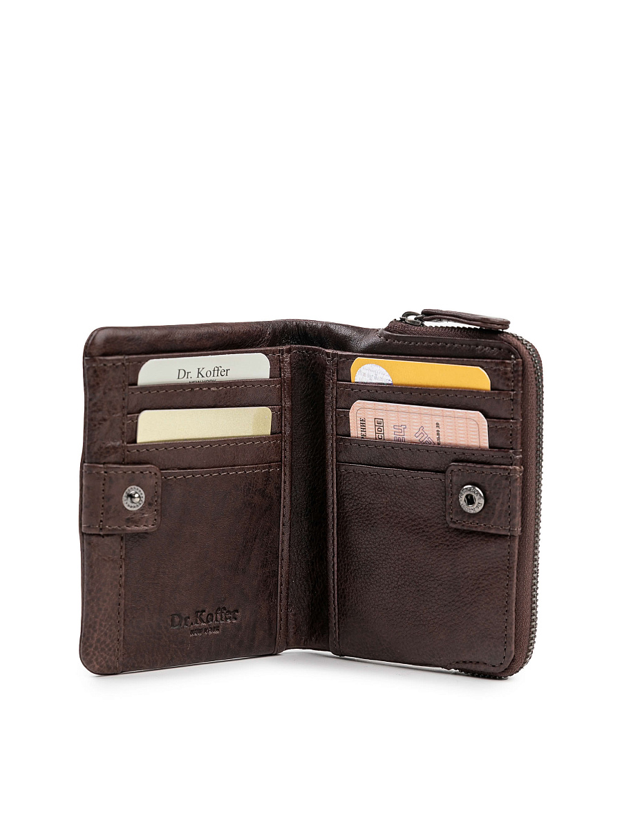 Портмоне Dr.Koffer из натуральной кожи коричневое