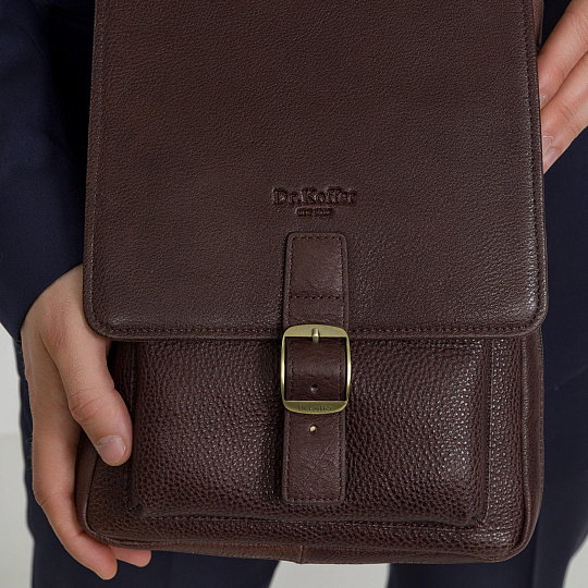 Сумка планшет Dr.Koffer из натуральной кожи коричневый