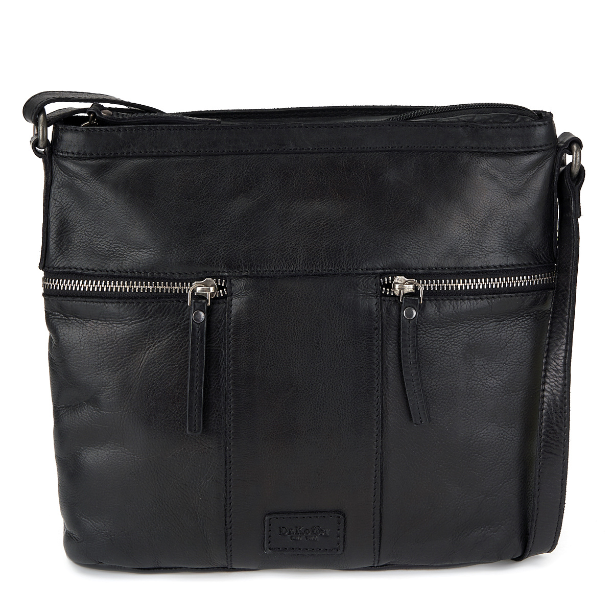 Сумка через плечо Dr.Koffer из натуральной кожи черная