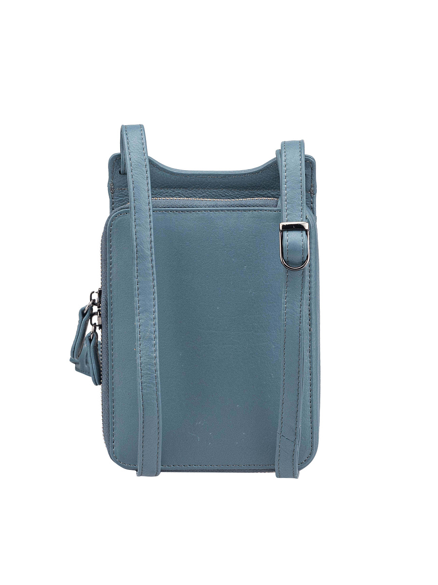 Сумка через плечо Dr.Koffer из натуральной кожи голубая