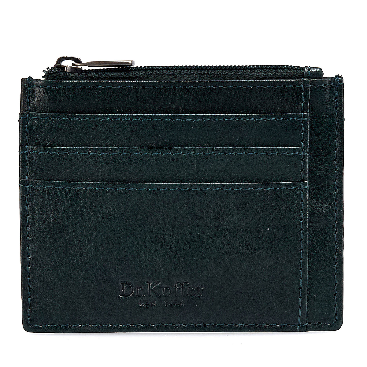 Кредитница Dr.Koffer из натуральной кожи зеленая