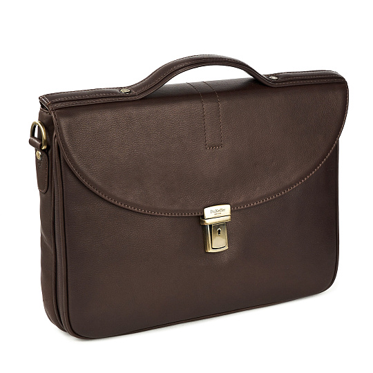 Портфель Dr.Koffer из натуральной кожи темно-коричневый