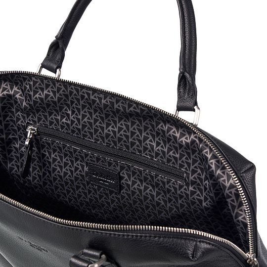 Деловая сумка Dr.Koffer из натуральной кожи черная