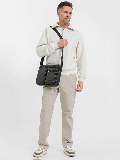 Деловая сумка Dr.Koffer из натуральной кожи черная