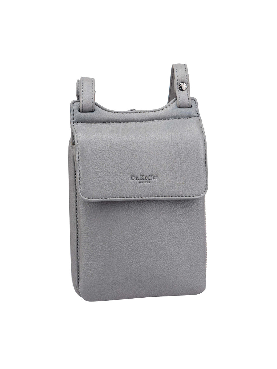 Сумка через плечо Dr.Koffer из натуральной кожи серая