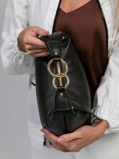 Женская сумка Dr.Koffer из натуральной кожи темно-коричневая