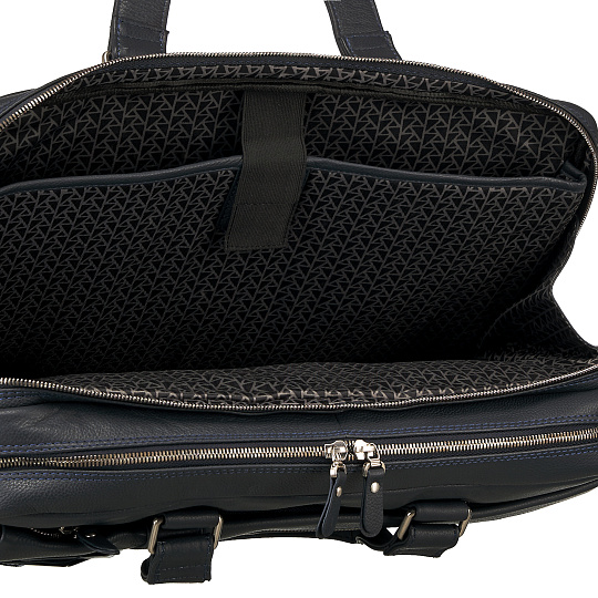 Деловая сумка Dr.Koffer из натуральной кожи синяя