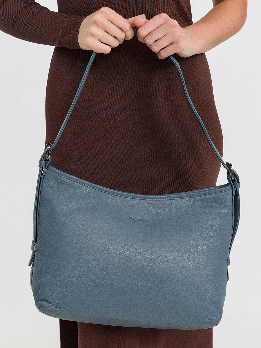 Женская сумка Dr.Koffer из натуральной кожи голубая