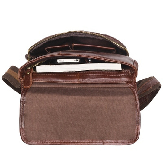 Сумка через плечо Dr.Koffer из натуральной кожи коричневая