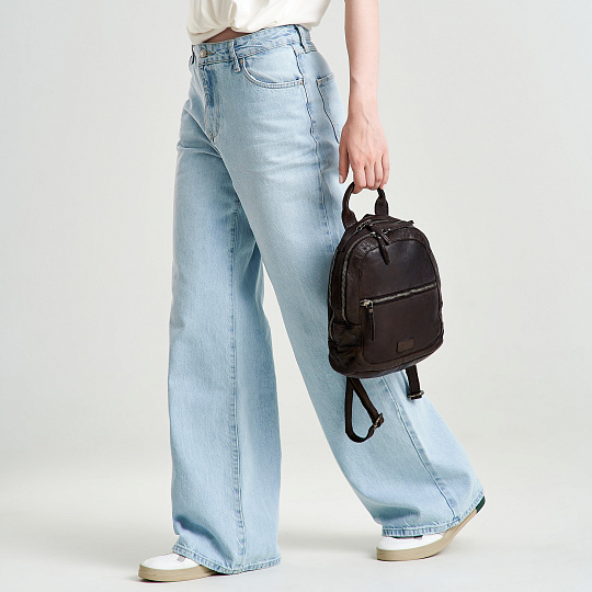 Рюкзак Dr.Koffer из натуральной кожи темно-коричневый