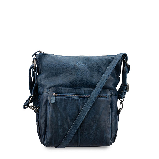 Сумка через плечо Dr.Koffer из натуральной кожи синяя