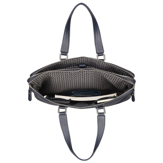 Деловая сумка Dr.Koffer из натуральной кожи синяя