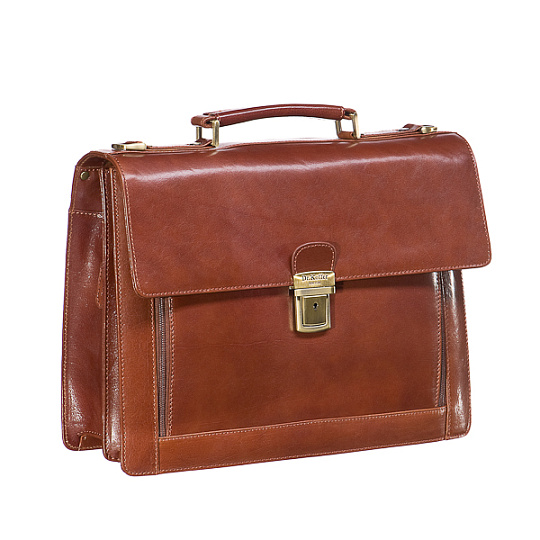 Портфель Dr.Koffer из натуральной кожи светло-коричневый