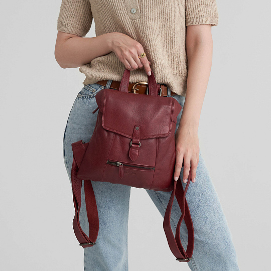 Рюкзак Dr.Koffer из натуральной кожи бордовый